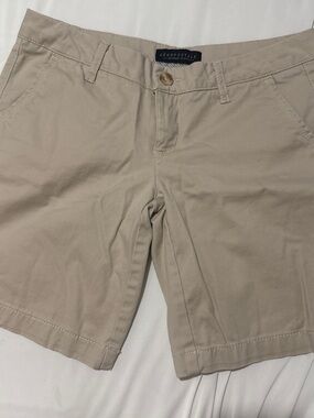 Aeropostale Women's Beige/Tan Chino Bermuda Shorts